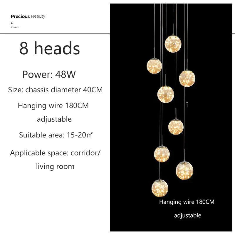 Luminaire Suspension verre et cristal – Référence : Kaïra5723-Luminaire Suspendu - Nexa Lights