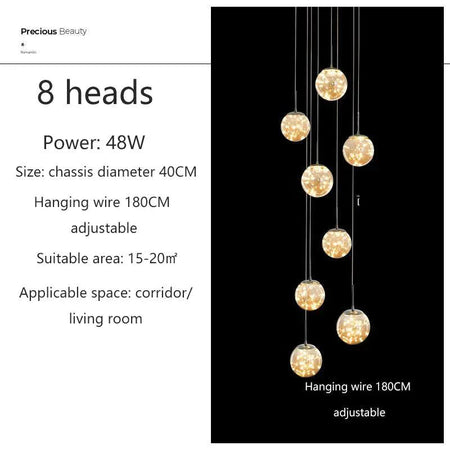 Luminaire Suspension verre et cristal – Référence : Kaïra5723-Luminaire Suspendu - Nexa Lights