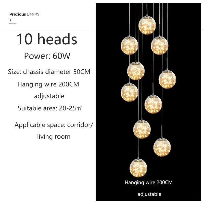 Luminaire Suspension verre et cristal – Référence : Kaïra5723-Luminaire Suspendu - Nexa Lights