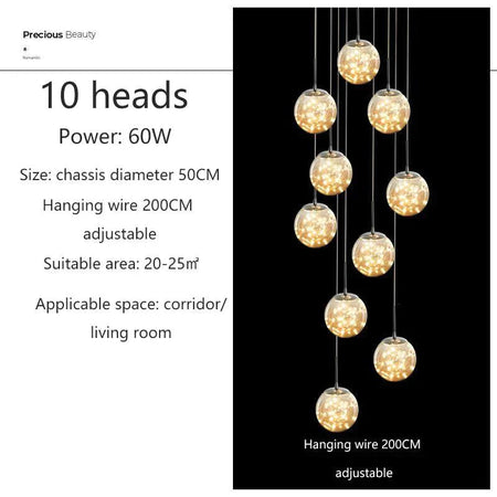 Luminaire Suspension verre et cristal – Référence : Kaïra5723-Luminaire Suspendu - Nexa Lights