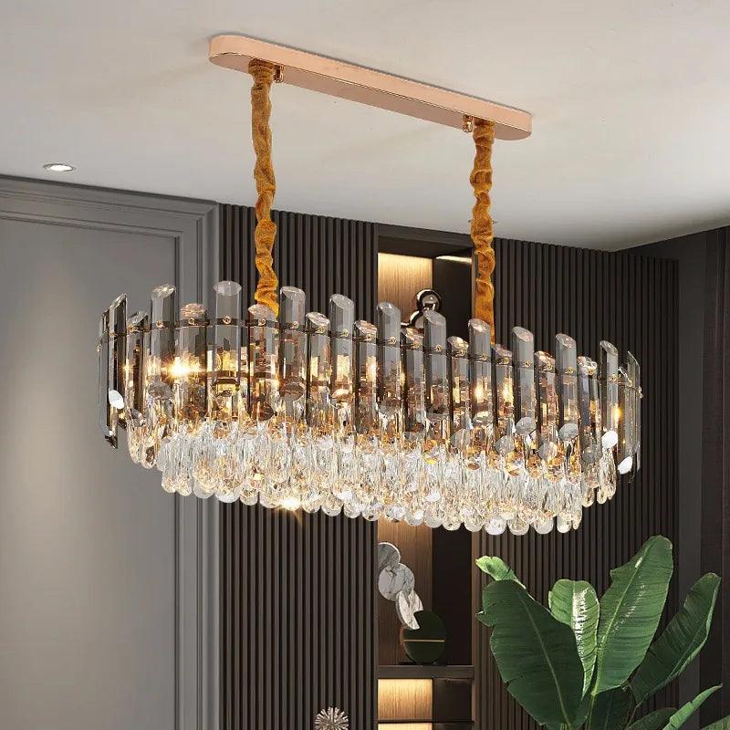 Luminaire Suspension verre fumé ambre – Référence : Loriane4527- - Nexa Lights