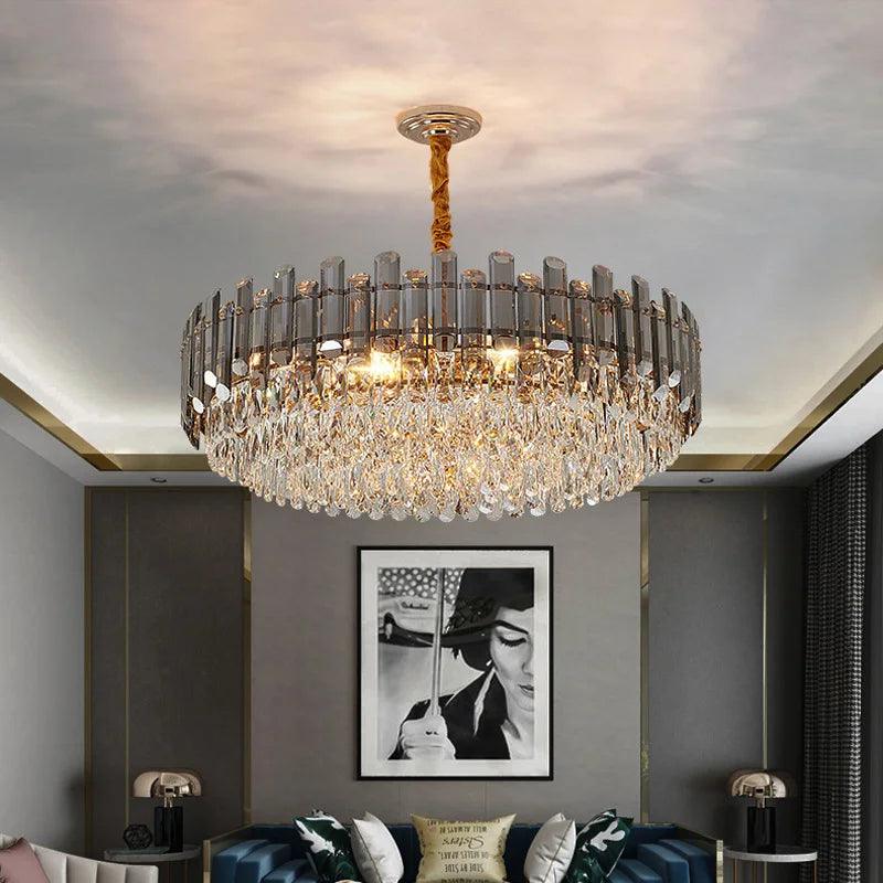 Luminaire Suspension verre fumé ambre – Référence : Loriane4527- - Nexa Lights