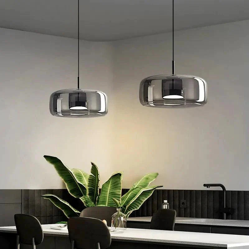 Luminaire Suspension verre fumé contemporain – Référence : Loriane5823-Luminaire Suspendu - Nexa Lights