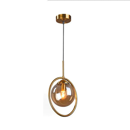 Luminaire Suspension verre fumé et laiton – Référence : Aelion5723-Luminaire Suspendu - Nexa Lights