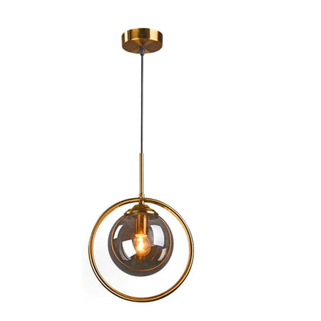 Luminaire Suspension verre fumé et laiton – Référence : Aelion5723-Luminaire Suspendu - Nexa Lights