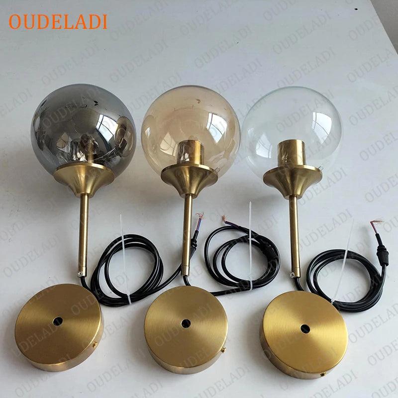 Luminaire Suspension verre fumé et laiton – Référence : Aelion5723-Luminaire Suspendu - Nexa Lights