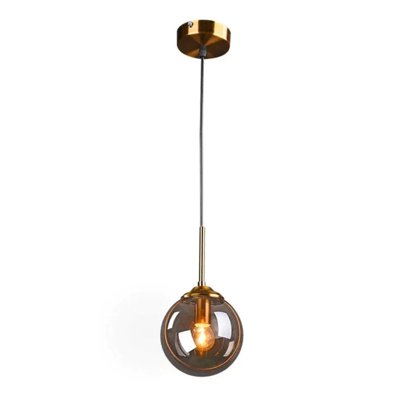 Luminaire Suspension verre fumé et laiton – Référence : Aelion5723-Luminaire Suspendu - Nexa Lights