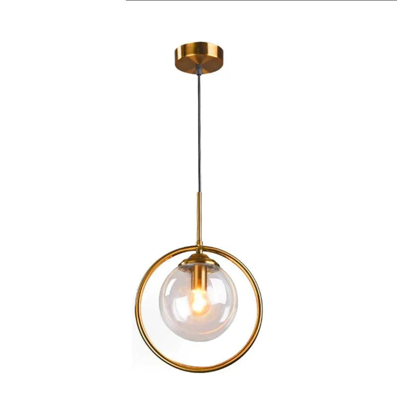 Luminaire Suspension verre fumé et laiton – Référence : Aelion5723-Luminaire Suspendu - Nexa Lights