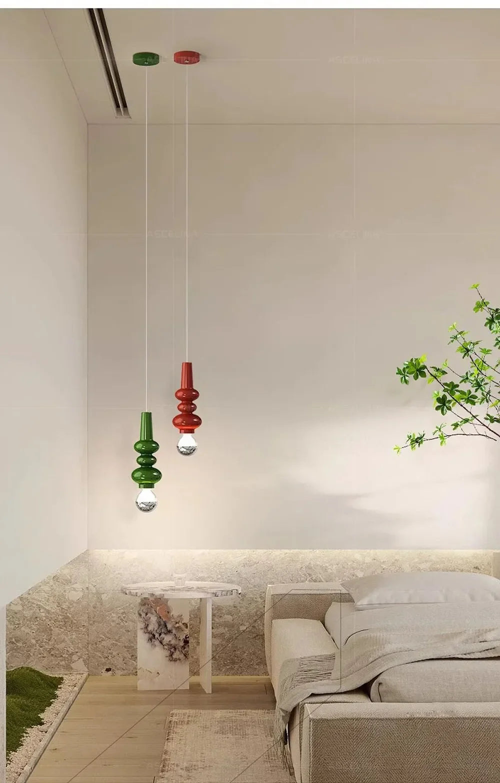 Luminaire Suspension verre soufflé transparent – Référence : Anéa5623- - Nexa Lights