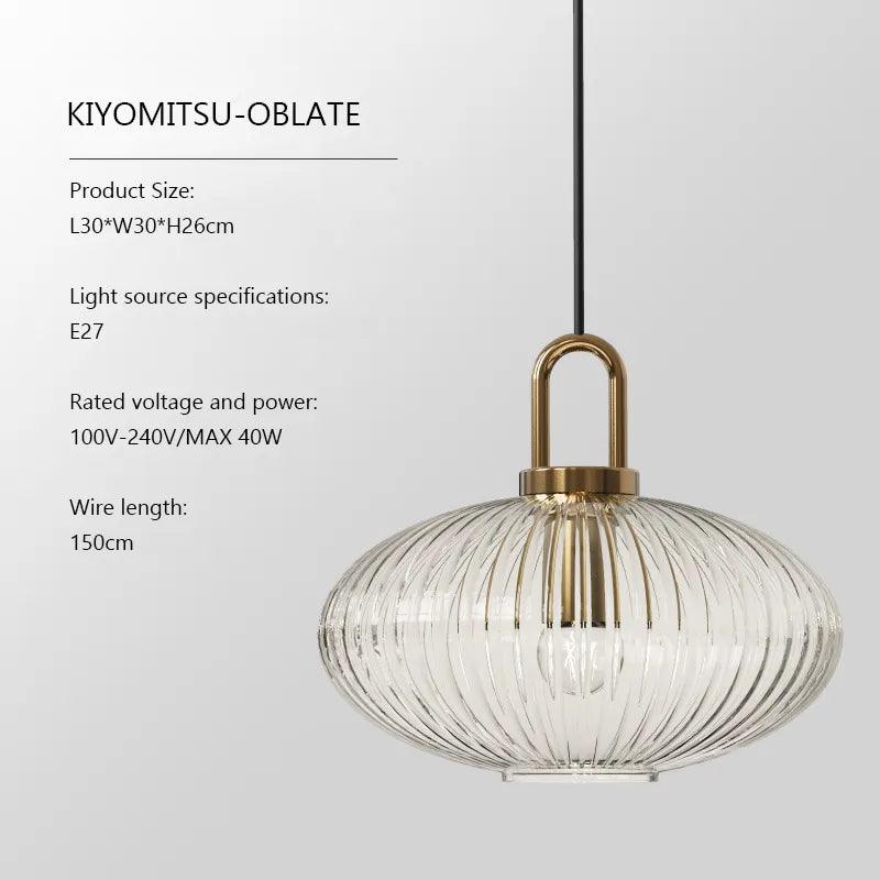 Luminaire Suspension verre strié doré – Référence : Maelis4592-Luminaire Suspendu - Nexa Lights