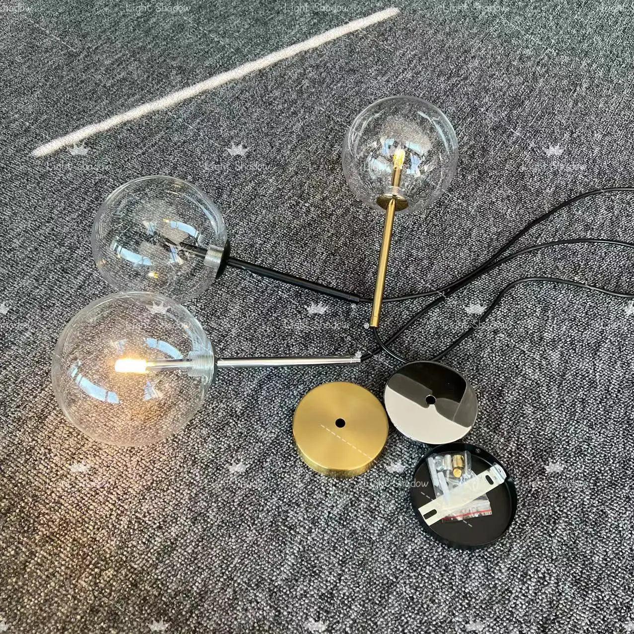 Luminaire Suspension verre transparent avec support en laiton – Référence : Marisette4823-Luminaire Suspendu - Nexa Lights
