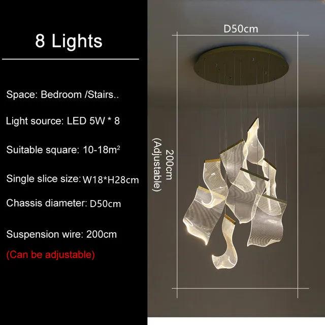 Luminaire Suspension voiles flottantes dorées – Référence : Maelis4723-Luminaire Suspendu - Nexa Lights
