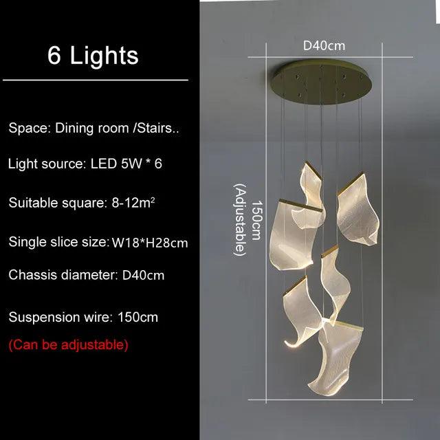 Luminaire Suspension voiles flottantes dorées – Référence : Maelis4723-Luminaire Suspendu - Nexa Lights