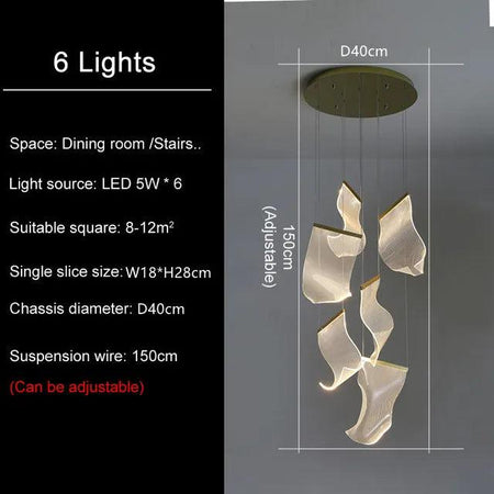 Luminaire Suspension voiles flottantes dorées – Référence : Maelis4723-Luminaire Suspendu - Nexa Lights