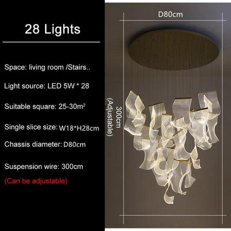 Luminaire Suspension voiles flottantes dorées – Référence : Maelis4723-Luminaire Suspendu - Nexa Lights