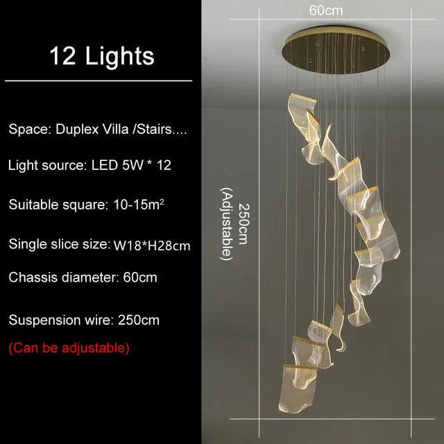 Luminaire Suspension voiles flottantes dorées – Référence : Maelis4723-Luminaire Suspendu - Nexa Lights