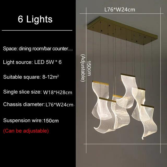 Luminaire Suspension voiles flottantes dorées – Référence : Maelis4723-Luminaire Suspendu - Nexa Lights