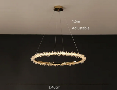 Suspendu Design : Multiples Anneaux Lumineux en Laiton et Cristal-Luminaire Suspendu - Nexa Lights