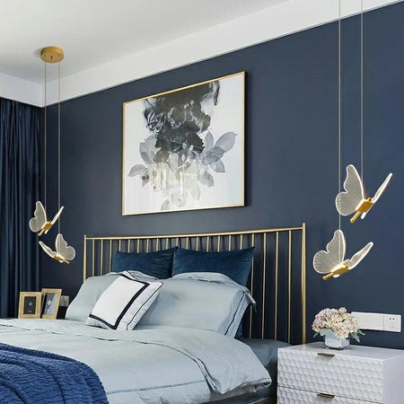 Suspendu Design : Suspension Lumineuse en Forme d'Oiseau avec Ailes en Verre-Luminaire Suspendu - Nexa Lights