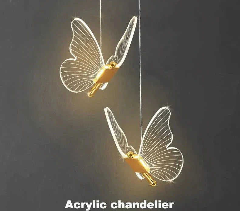 Suspendu Design : Suspension Lumineuse en Forme d'Oiseau avec Ailes en Verre-Luminaire Suspendu - Nexa Lights