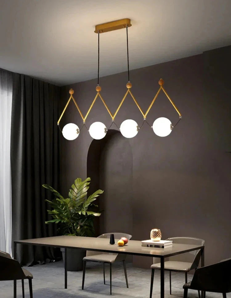 Luminaire Suspension design géométrique argenté – Référence : Marélia5123-ILLUMEEN.COM