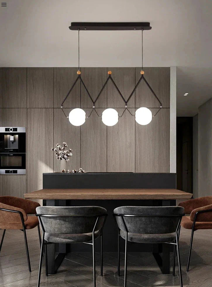 Luminaire Suspension design géométrique argenté – Référence : Marélia5123-ILLUMEEN.COM