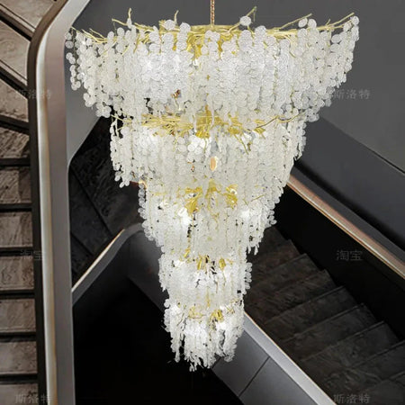 Luminaire Lustre éclats de cristal doré – Référence : Melian8371-ILLUMEEN.COM