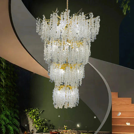 Luminaire Lustre éclats de cristal doré – Référence : Melian8371-ILLUMEEN.COM