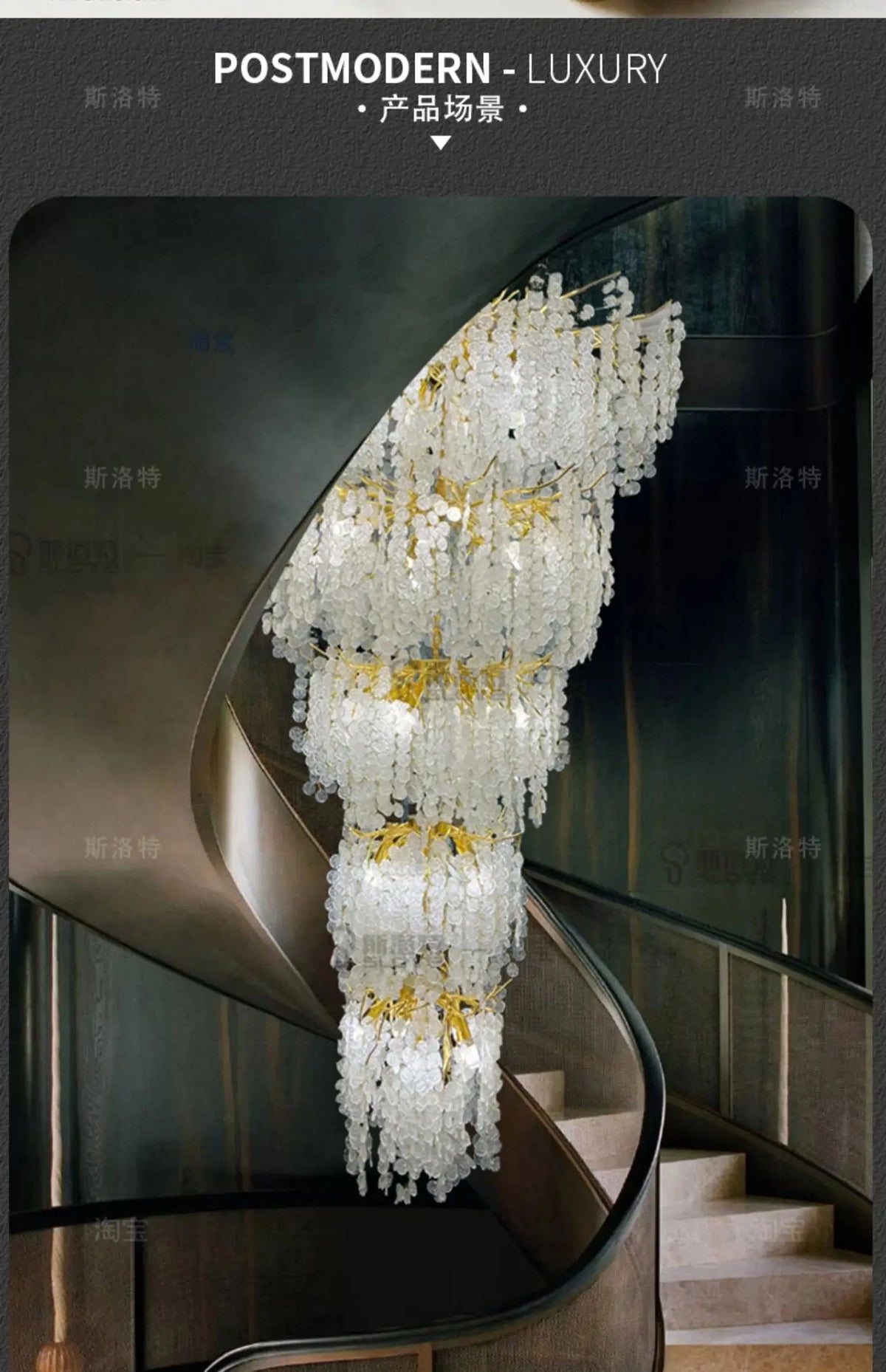 Luminaire Lustre éclats de cristal doré – Référence : Melian8371-ILLUMEEN.COM