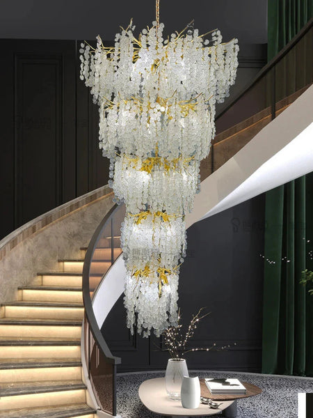 Luminaire Lustre éclats de cristal doré – Référence : Melian8371-ILLUMEEN.COM