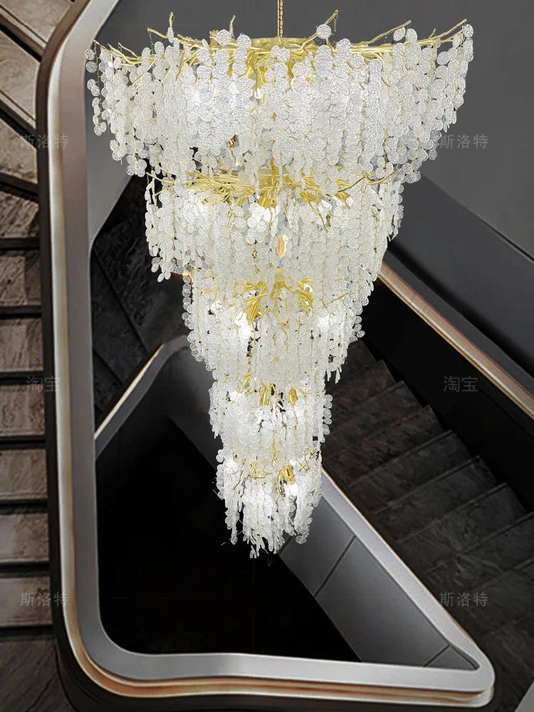 Luminaire Lustre éclats de cristal doré – Référence : Melian8371-ILLUMEEN.COM