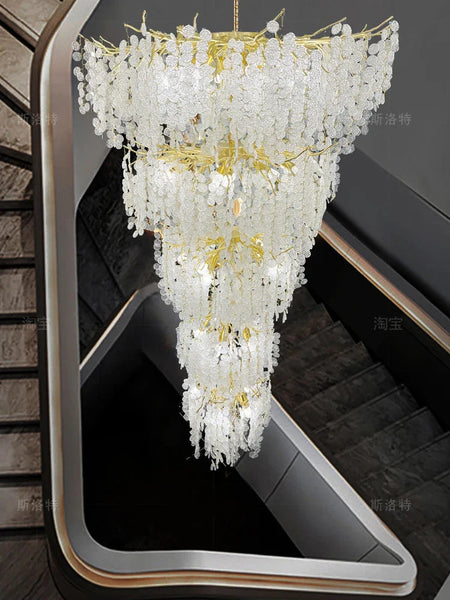 Luminaire Lustre éclats de cristal doré – Référence : Melian8371-ILLUMEEN.COM