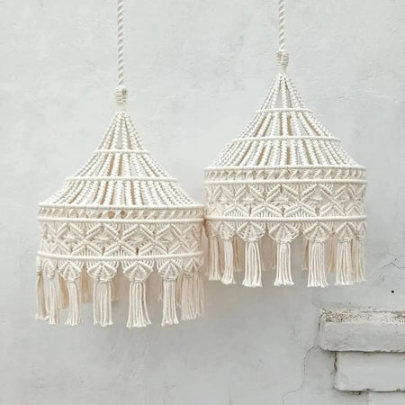 Luminaire Abat-Jour design tissé crème – Référence : Éloi-ILLUMEEN.COM