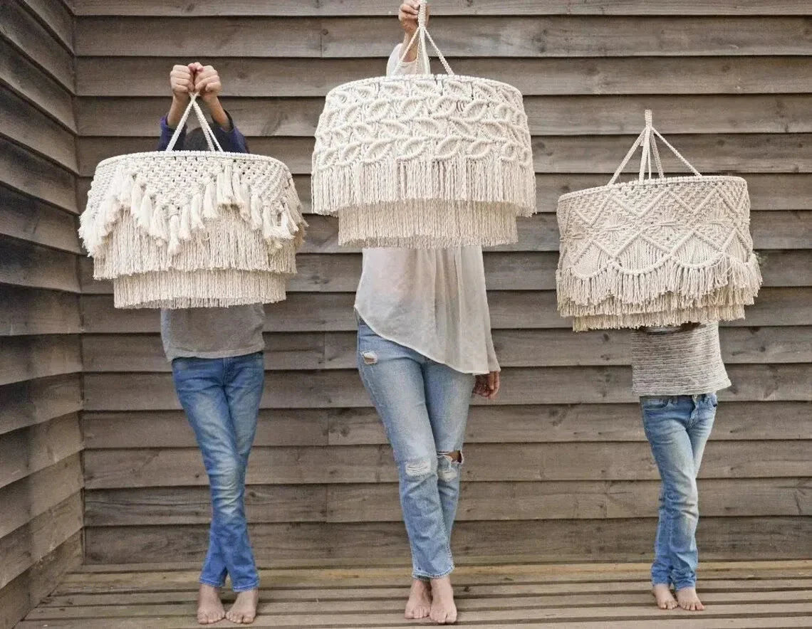 Luminaire Abat-Jour design tissé crème – Référence : Éloi-ILLUMEEN.COM