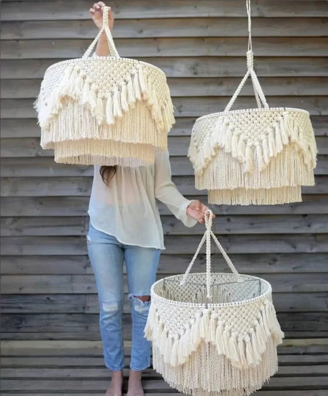 Luminaire Abat-Jour design tissé crème – Référence : Éloi-ILLUMEEN.COM