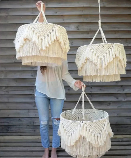 Luminaire Abat-Jour design tissé crème – Référence : Éloi-ILLUMEEN.COM