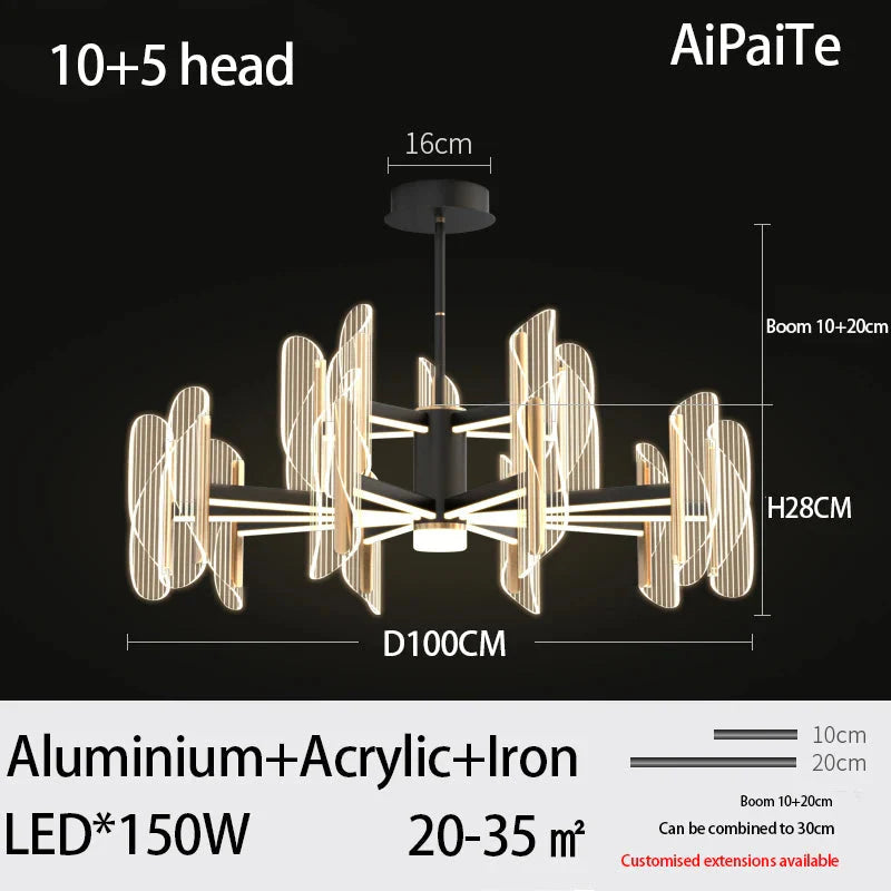 Luminaire Suspension design minimaliste en acrylique – Référence : Maelis4923-ILLUMEEN.COM