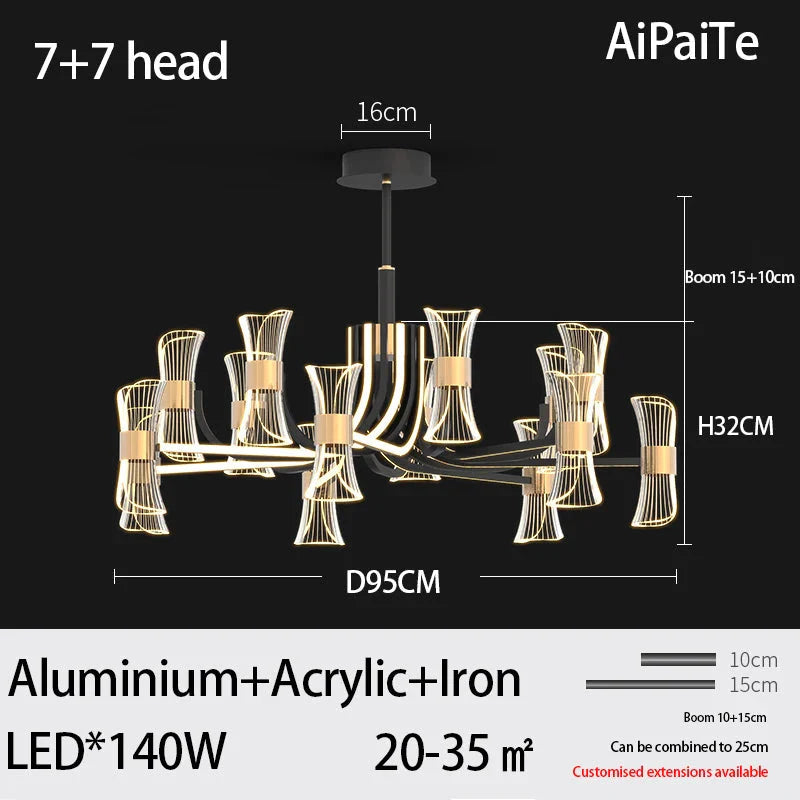 Luminaire Suspension design minimaliste en acrylique – Référence : Maelis4923-ILLUMEEN.COM