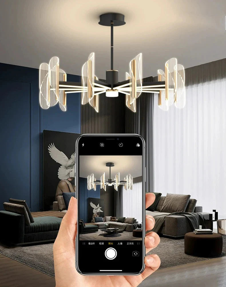 Luminaire Suspension design minimaliste en acrylique – Référence : Maelis4923-ILLUMEEN.COM