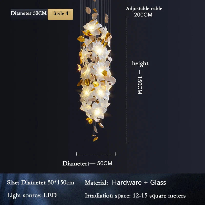 Luminaire Lustre fleurs volantes en cristal – Référence : Aelion3847-ILLUMEEN.COM