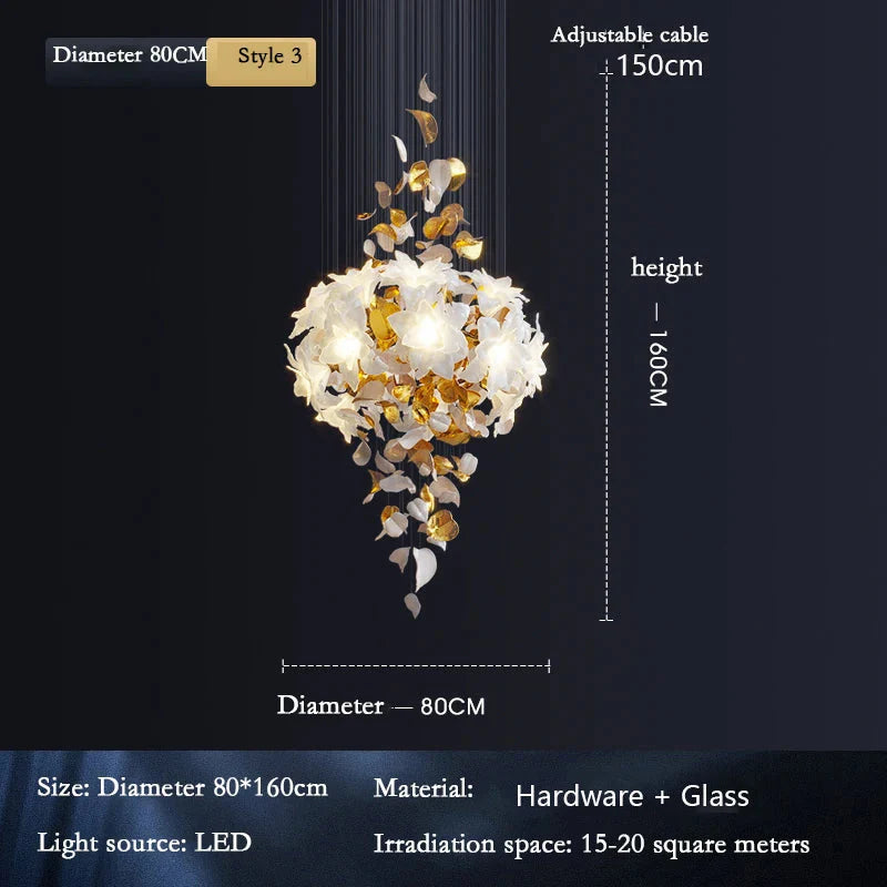 Luminaire Lustre fleurs volantes en cristal – Référence : Aelion3847-ILLUMEEN.COM
