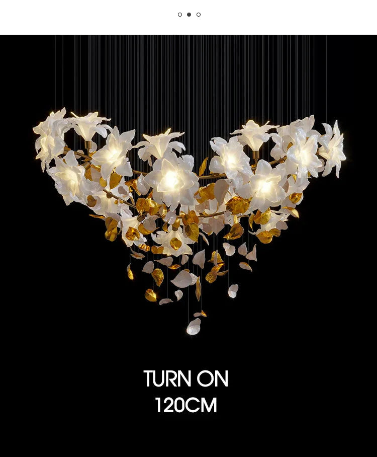 Luminaire Lustre fleurs volantes en cristal – Référence : Aelion3847-ILLUMEEN.COM