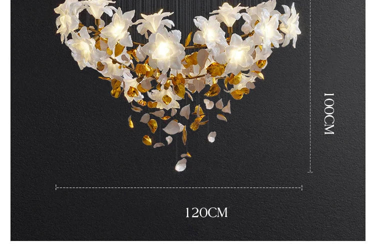 Luminaire Lustre fleurs volantes en cristal – Référence : Aelion3847-ILLUMEEN.COM