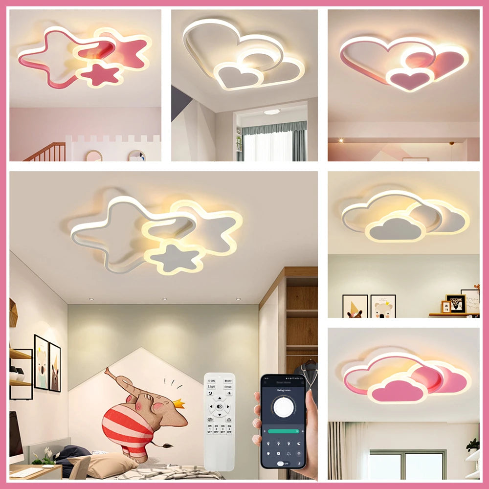 Luminaire Enfant Nuage Rose – Référence: Aster9142-ILLUMEEN.COM