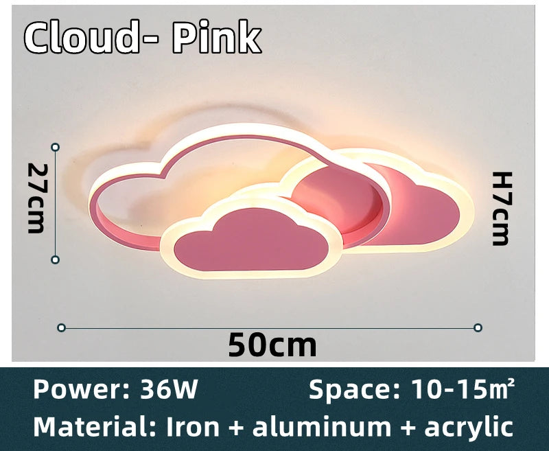 Luminaire Enfant Nuage Rose – Référence: Aster9142-ILLUMEEN.COM