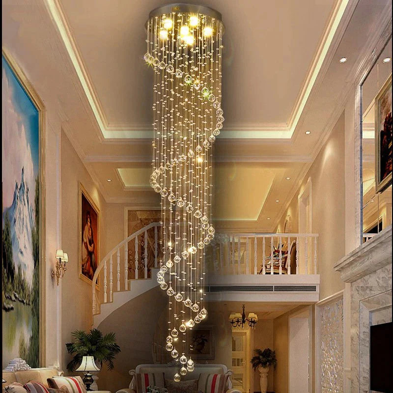 Luminaire Lustre design spirale en cristal – Référence : Elowen3847-ILLUMEEN.COM