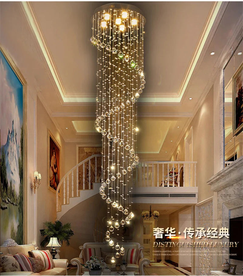 Luminaire Lustre design spirale en cristal – Référence : Elowen3847-ILLUMEEN.COM