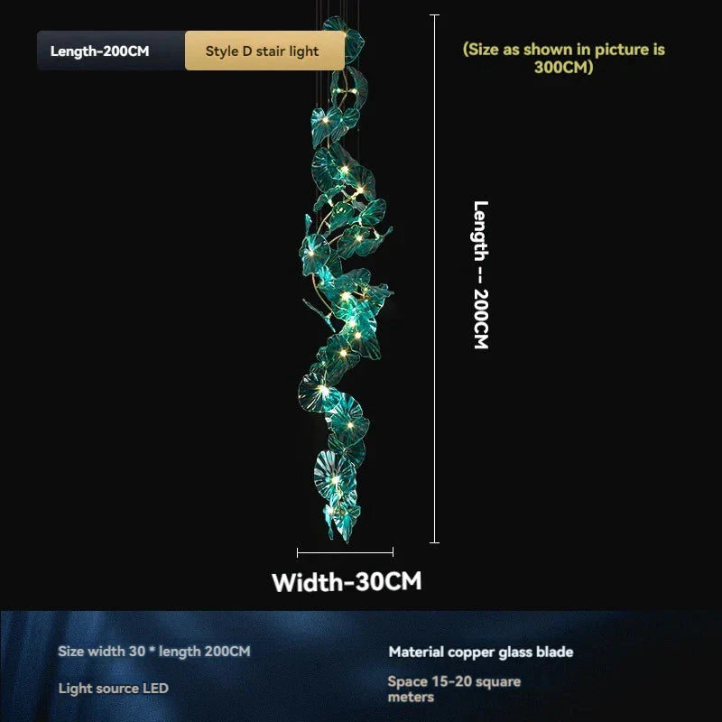 Luminaire Lustre en Verre Vert et Cuivre Poli – Référence : Sélène3841-ILLUMEEN.COM