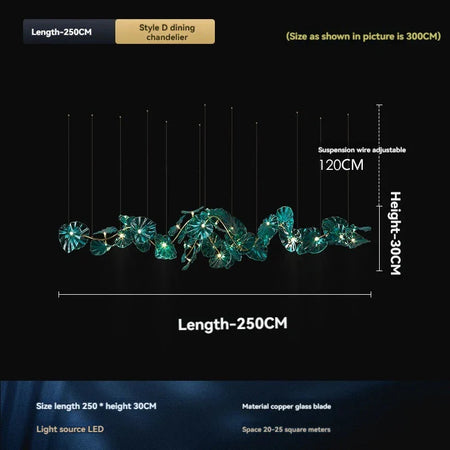 Luminaire Lustre en Verre Vert et Cuivre Poli – Référence : Sélène3841-ILLUMEEN.COM