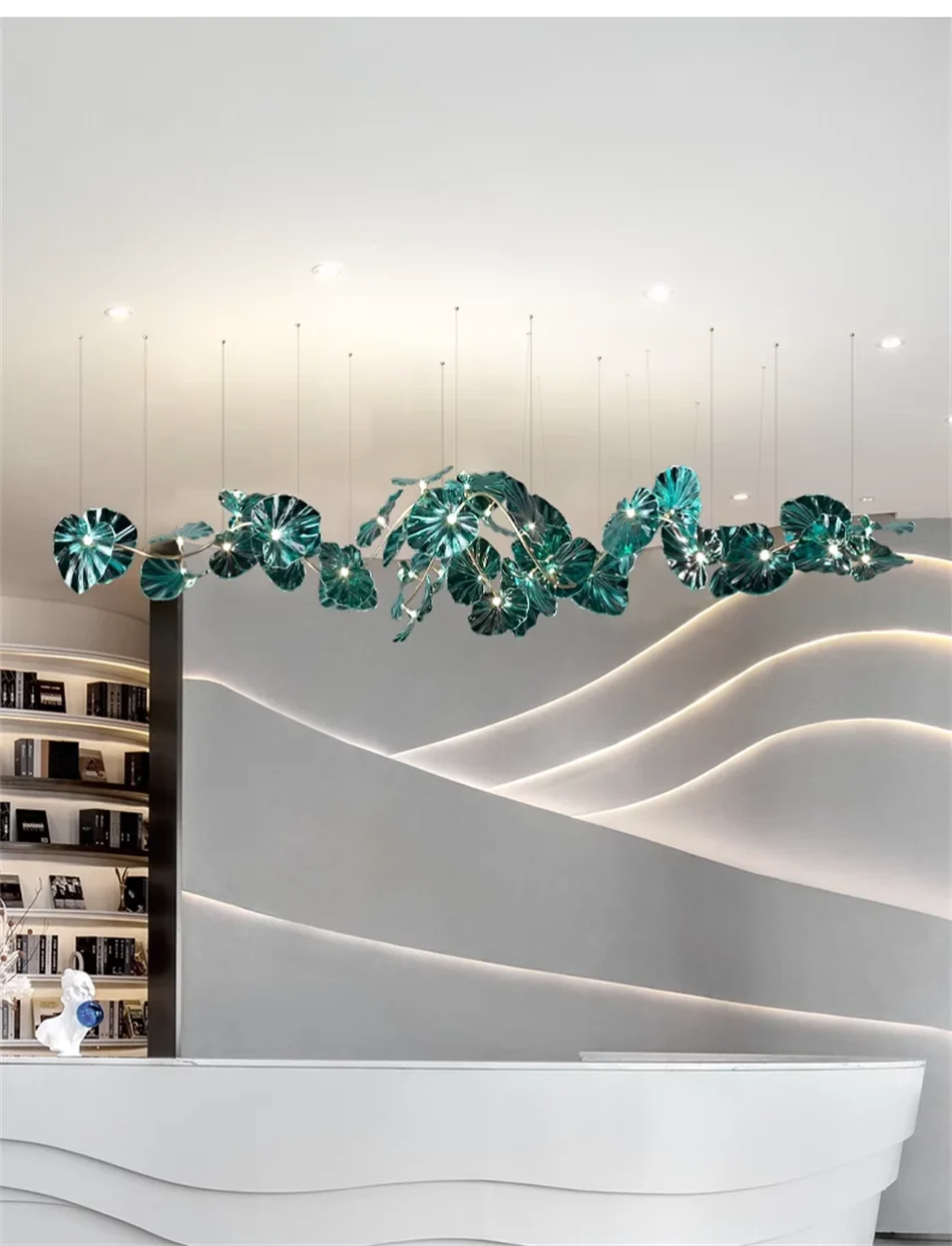 Luminaire Lustre en Verre Vert et Cuivre Poli – Référence : Sélène3841-ILLUMEEN.COM